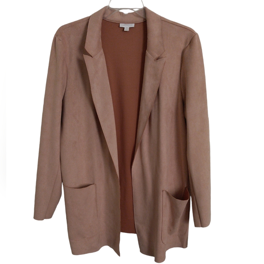 NWT Charter Club XXL Blush Pink Open Front Faux Suede Jacket